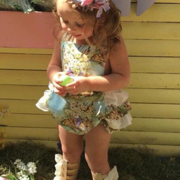 Easter Bunny Romper, Spring Romper, Rabbit Romper, My First Easter, Easter Photo - Picture 3 of 3